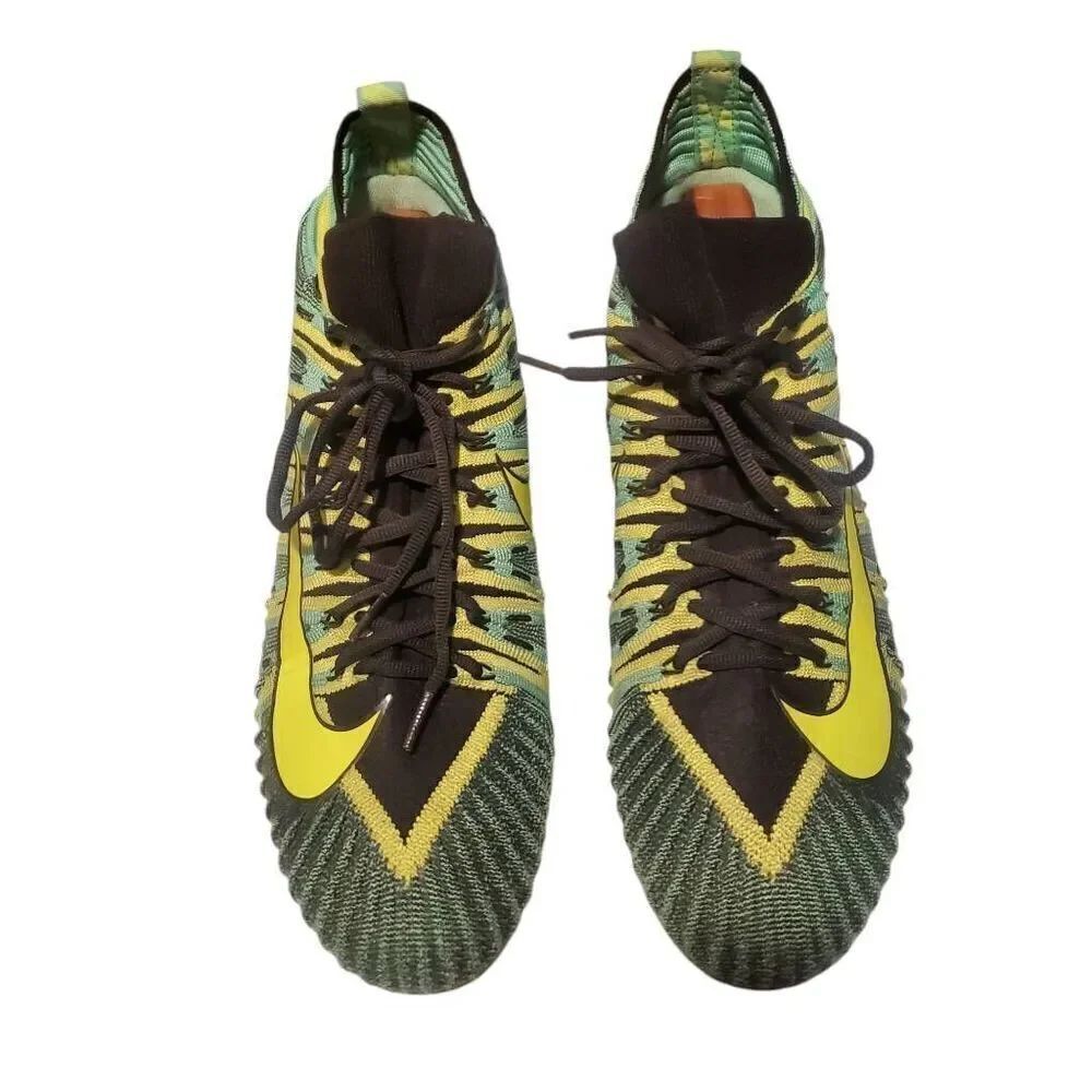Nike Alpha Pro 2 Mid TD Men's Football Cleats Black Yellow 719927-010 Size 12